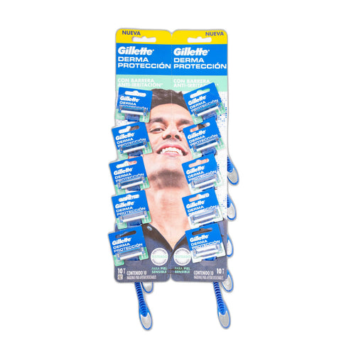 Maquina Prestobarba Derma Protección 10 Und
