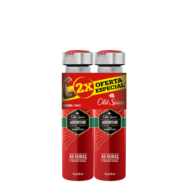 2 Pack Old Spice Spray Adventure Aerosol