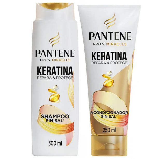 Shampoo Pantene Kera Repara y Protege 300Ml+ Acondicionador Pantene 250Ml
