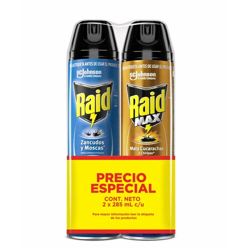 Raid Elimina  Voladores 285Ml+Raid Max 285 Ml