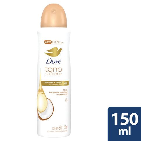 Desodorante Dove Spray Tono Unifo Coco 150 Ml M
