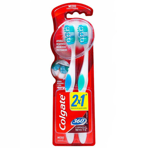 Cepillo Colgate 360 Luminous Medio 2X1
