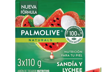 3 Jabón Palmolive Sandia Y Lychee 110 Gr