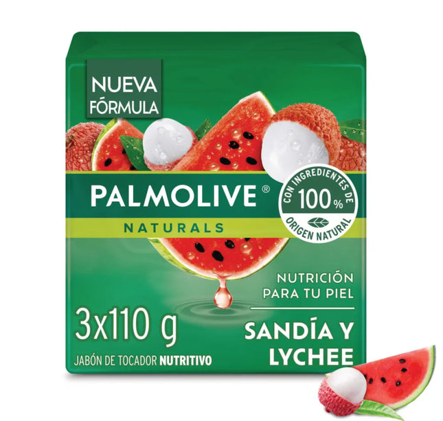 3 Jabón Palmolive Sandia Y Lychee 110 Gr