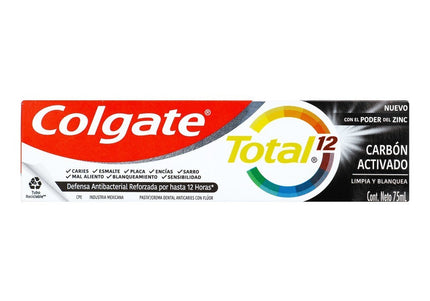 Crema Colgate Total 12 Carbón Activado 75 Ml