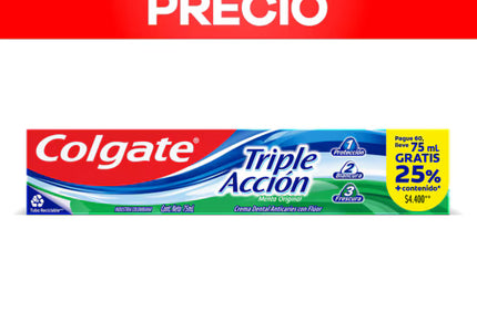 Crema Colgate Triple Acción Original Pague 60 Lleve 75 Ml