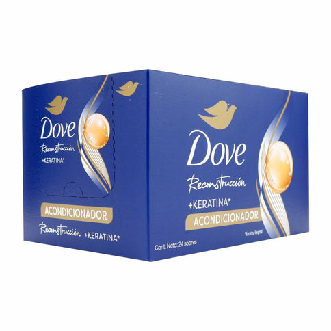 Acondicionador Dove Reconstruccion+Keratina 24 Sobres 18Ml