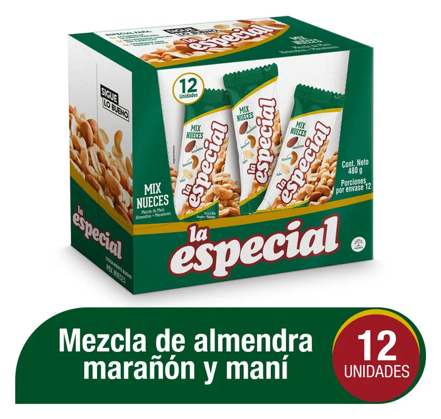 Pasabocas Especial Mescla Nuez/Mani 40Gr Caja 12Und