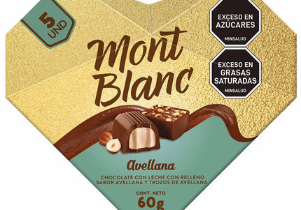 Chocolatina Mont Blanc Avellana 60G 5 Bombones