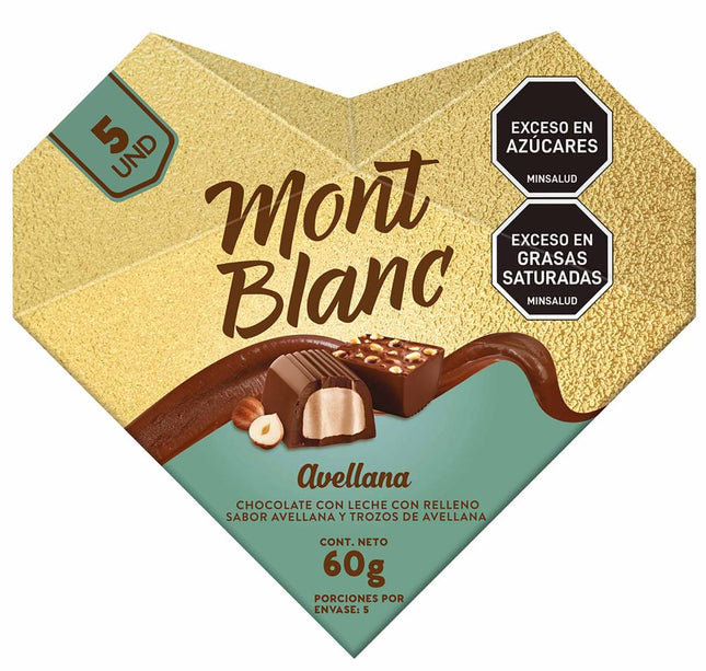 Chocolatina Mont Blanc Avellana 60G 5 Bombones