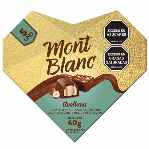 Chocolatina Mont Blanc Avellana 60G 5 Bombones