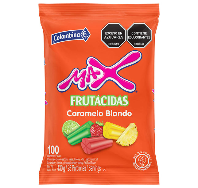 Caramelo Max Frutacidas 100 Und