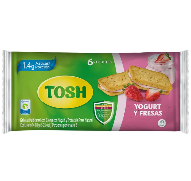 Galletas Tosh Yogurt Fresa 6 Und