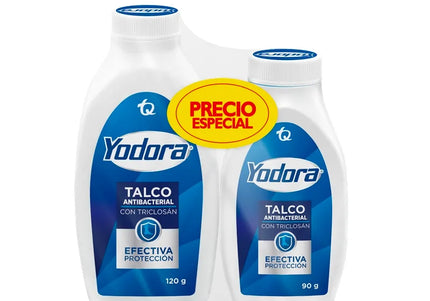 Talco Yodora 120Gr + Talco Yodora 90Gr