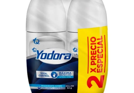 2 Desodorante Yodora Roll Tot Control 53Gr