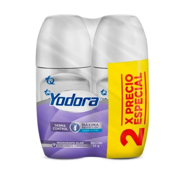 2 Desodorante Yodora Roll Derma Control 53Gr