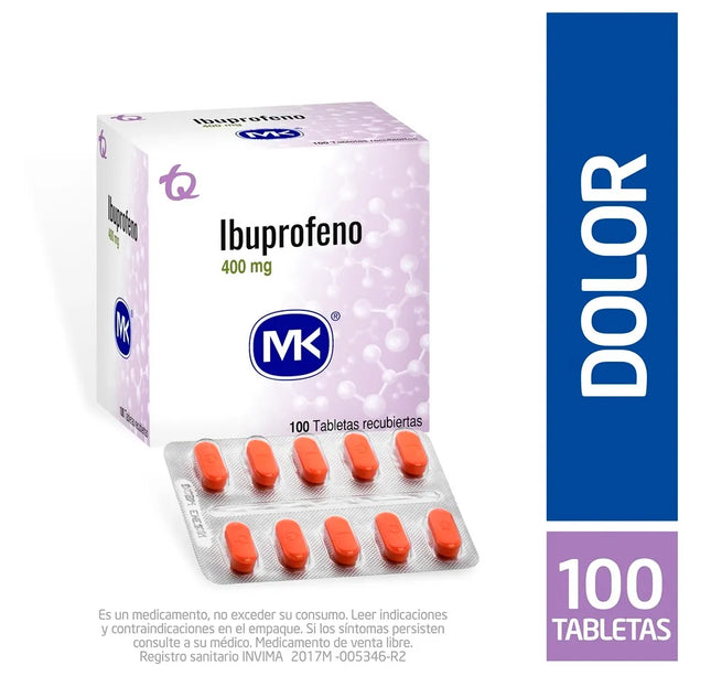 Ibuprofeno 400 Mg 100 Tabletas Mk
