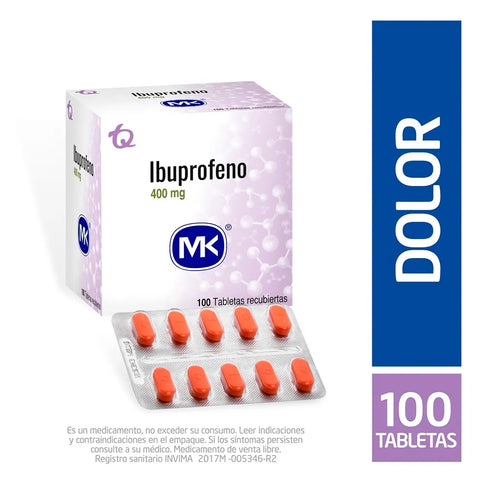 Ibuprofeno 400 Mg 100 Tabletas Mk