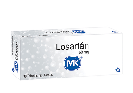 Losartán 50 Mg 30 Tabletas Mk