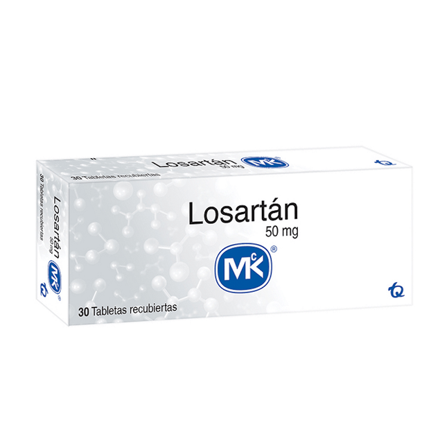 Losartán 50 Mg 30 Tabletas Mk