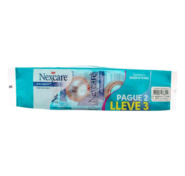 Micropore Piel 1/2 Pul(12X3) Pague 2 Lleve 3 Unidades