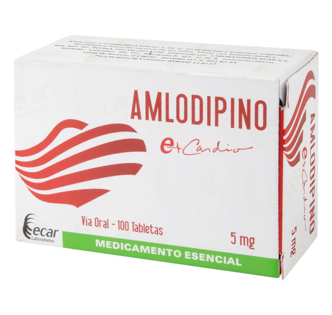 Amlodipino 5 Mg 100 Tabletas Ecar