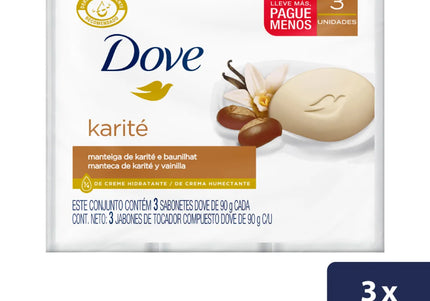 3 Jabones Dove Karite 90 Gr
