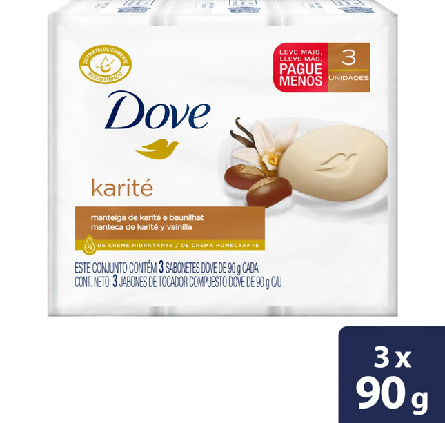 3 Jabones Dove Karite 90 Gr