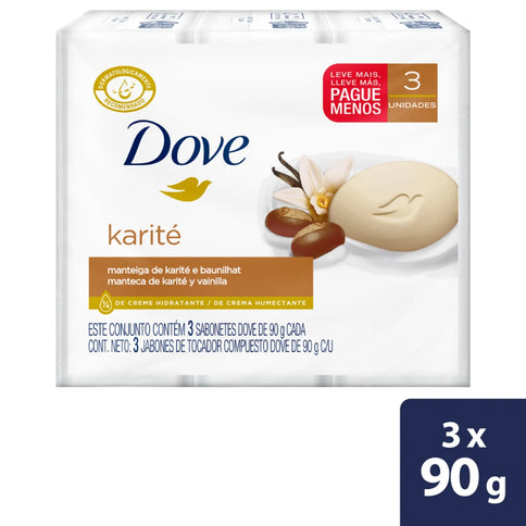 3 Jabones Dove Karite 90 Gr