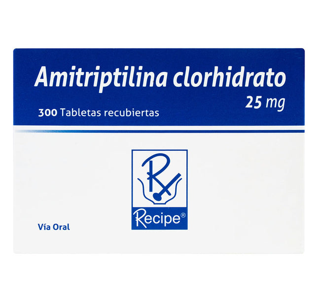 Amitriptilina 25 Mg 300 Tabletas Recubiertas