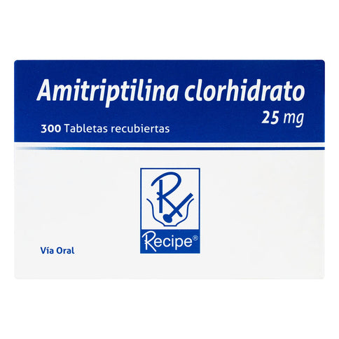 Amitriptilina 25 Mg 300 Tabletas Recubiertas