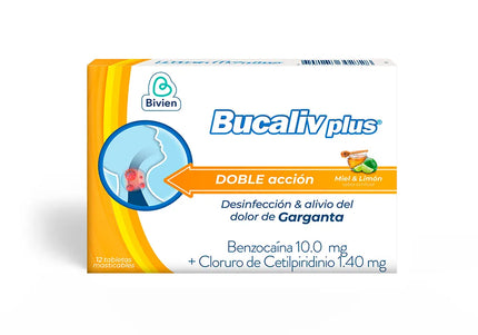 Bucaliv Plus Miel Limón 12 Unidades