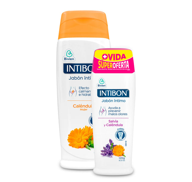 Jabón Intimo Intibon Caléndula 210 Ml +Jabón Salvia 120G