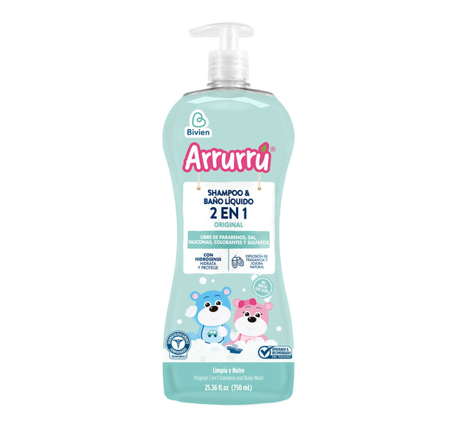Champoo Y Baño Liquido 2 En 1 Arrurru Original 750Ml
