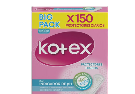 Protector Diarios Kotex Indicador Ph 150 Unds