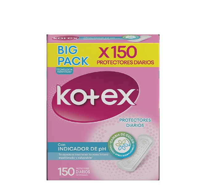 Protector Diarios Kotex Indicador Ph 150 Unds