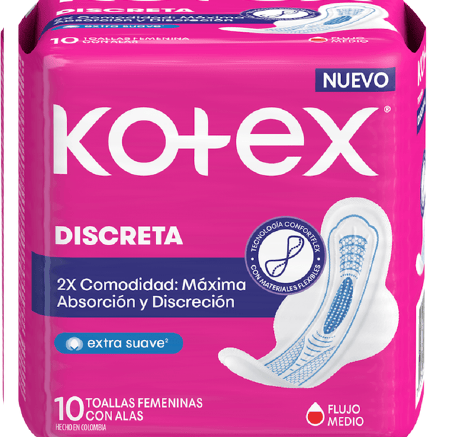 Toalla Kotex Discreta Tela 10 Und
