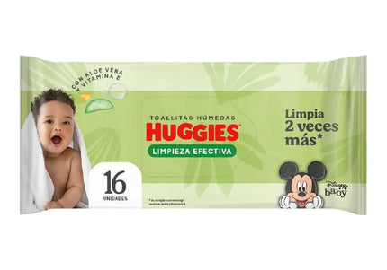 Toallas Huggies Limpieza Efectiva 16Und