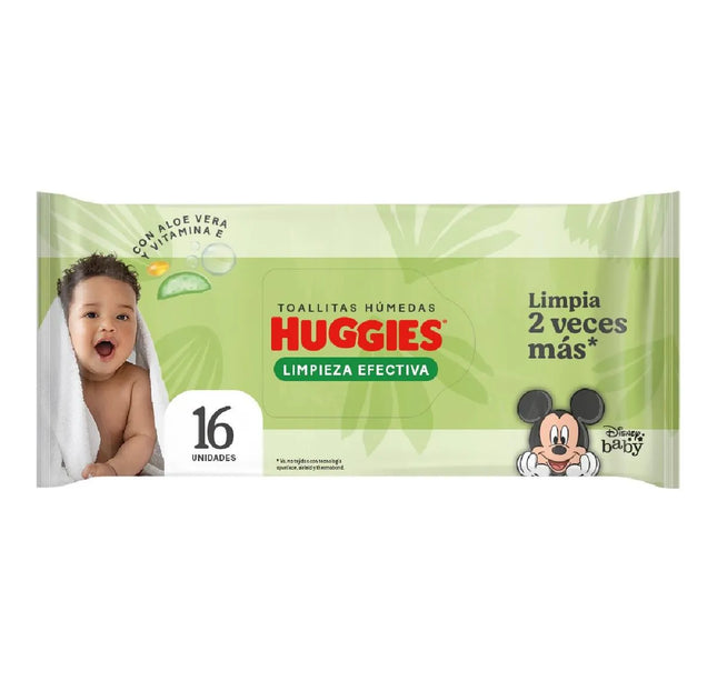 Toallas Huggies Limpieza Efectiva 16Und