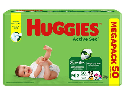 Pañales Huggies Active Sec Etapa 2 Med.50 U