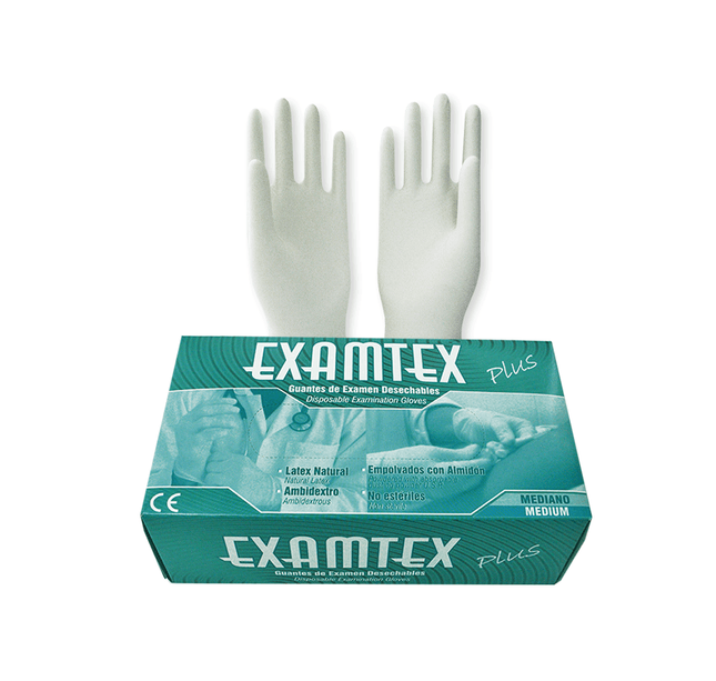 Guante Latex Examtex Talla M 100 Und