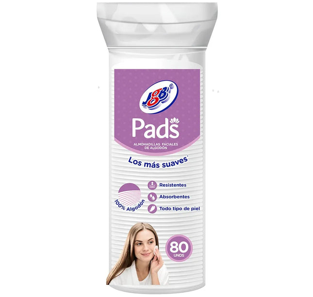 Discos Faciales Pads Jgb Algodon 80 Unidades