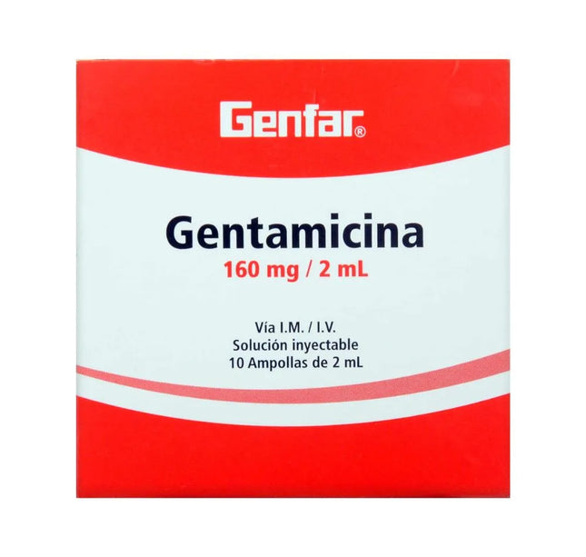 Gentamicina 160Mg/2Ml 10 Amp Gf