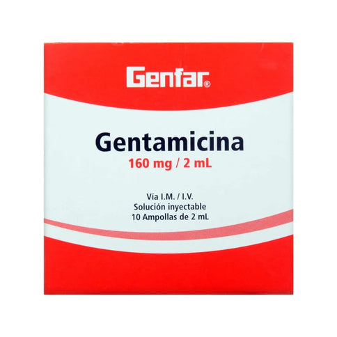 Gentamicina 160Mg/2Ml 10 Amp Gf