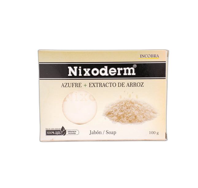 Jabón Nixoderm Azufre Extracto de Arroz 100Gr