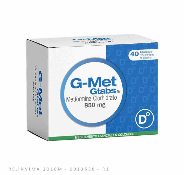 G Met Tabs 850 Mg 40 Tabletas