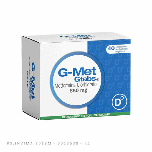 G Met Tabs 850 Mg 40 Tabletas