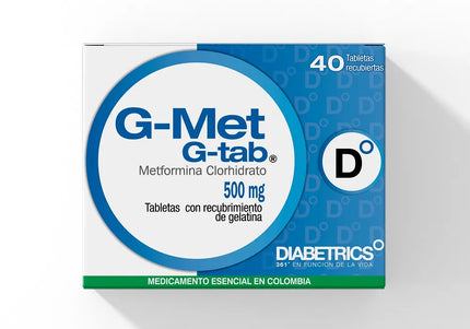 G Met Tabs 500 Mg 40 Tabletas