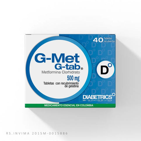 G Met Tabs 500 Mg 40 Tabletas