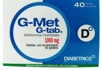 G Met Tabs 1000 Mg 40 Tabletas